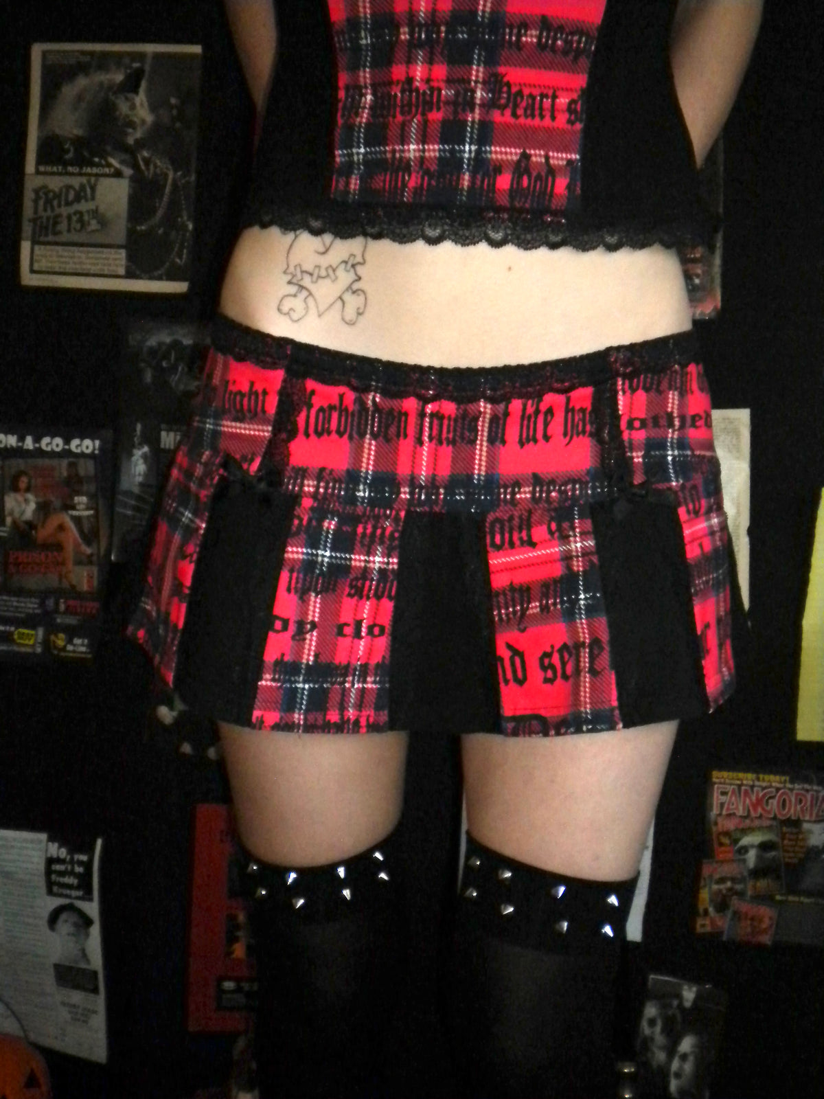 Deadly Desire Red Plaid Mini Skirt