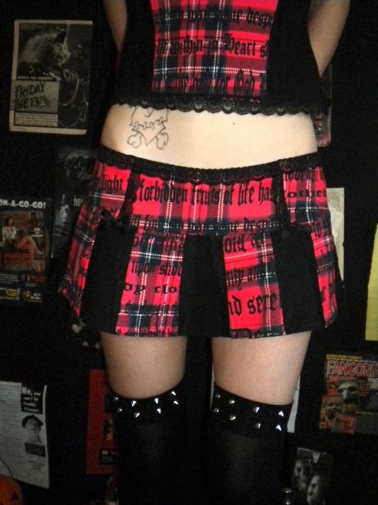 Deadly Desire Red Plaid Mini Skirt