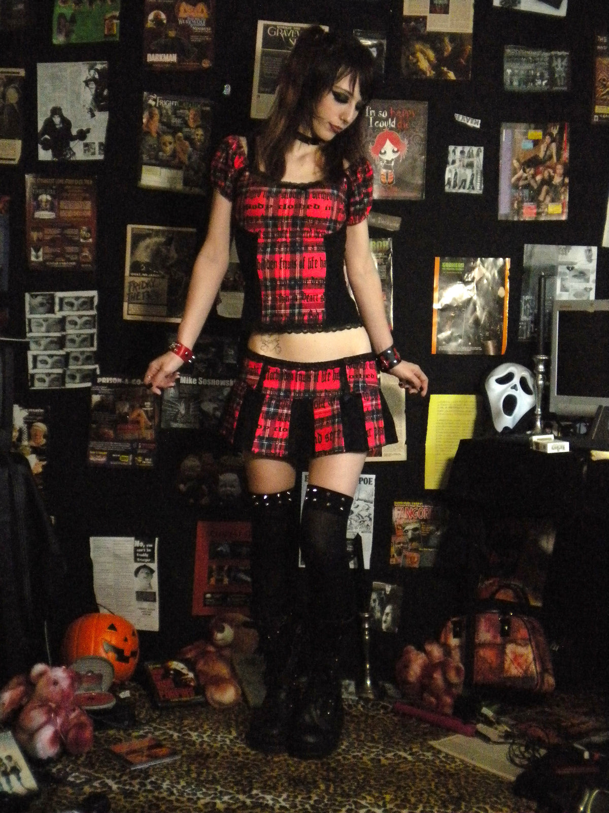 Deadly Desire Red Plaid Mini Skirt