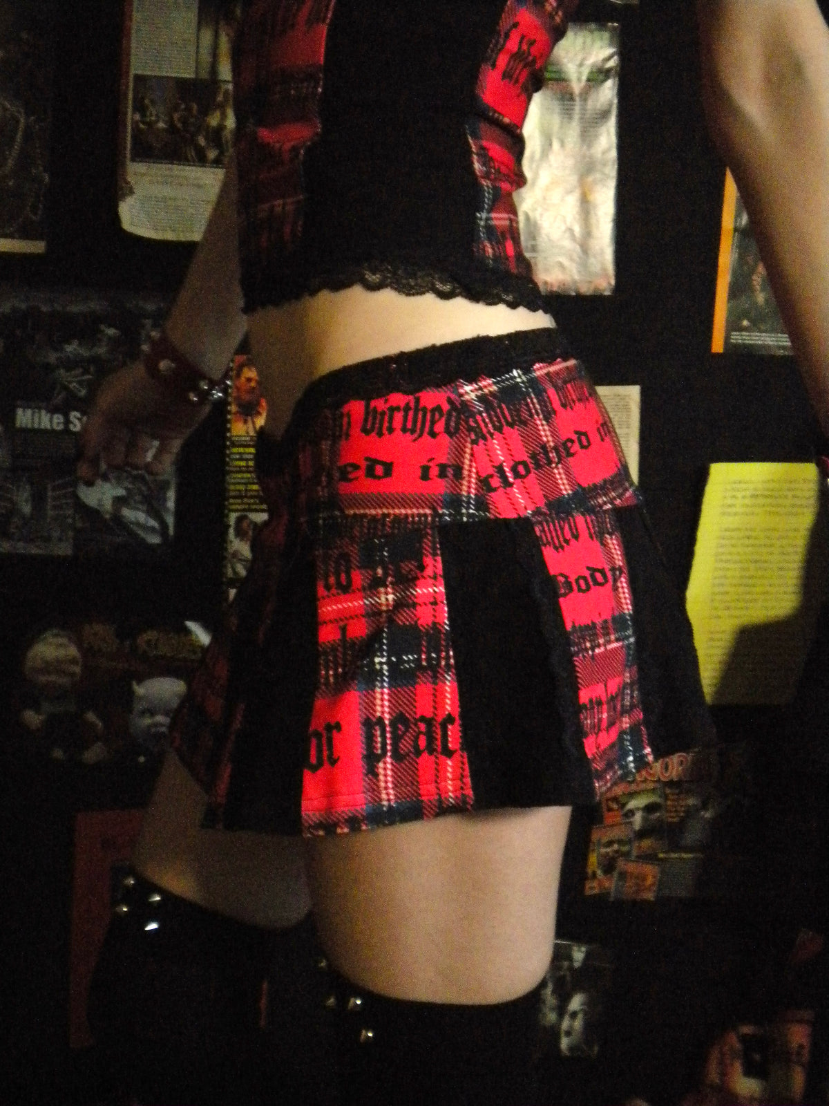 Deadly Desire Red Plaid Mini Skirt
