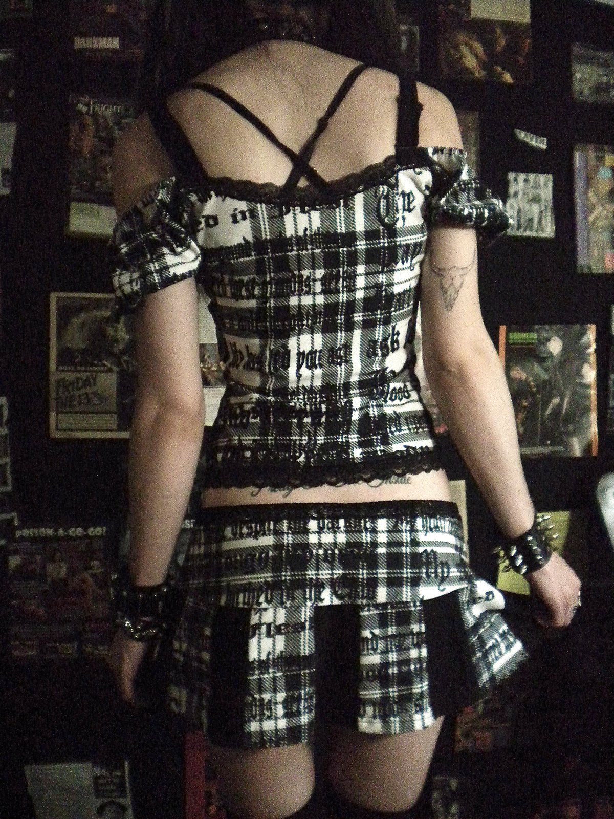 Deadly Desire White Plaid Top