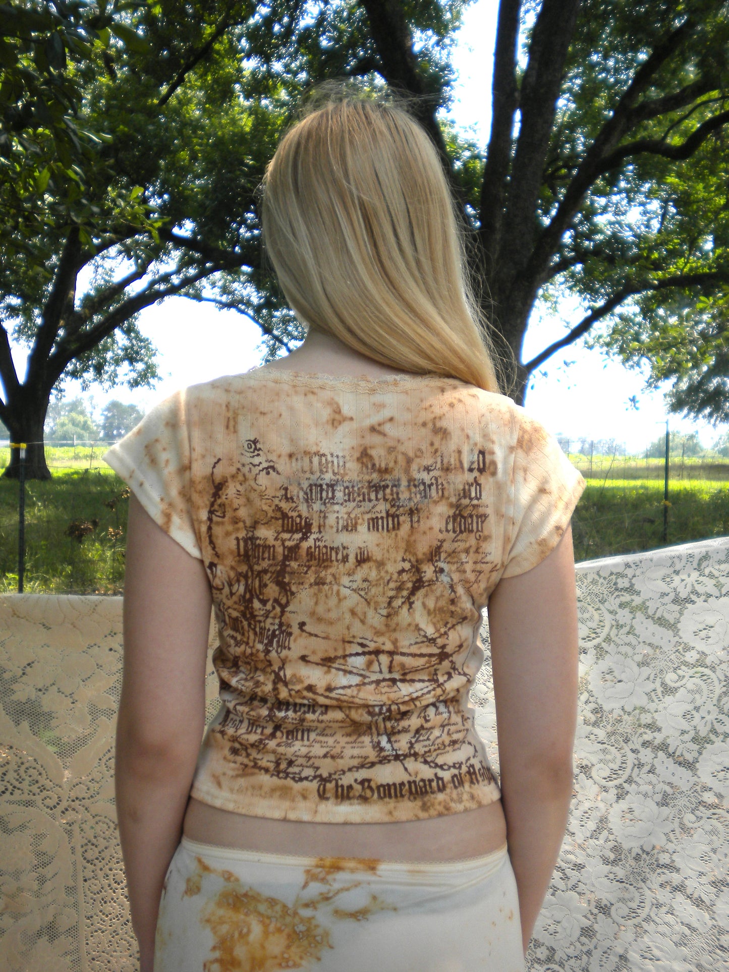 Rust Dyed Boneyard Ashes Button Top