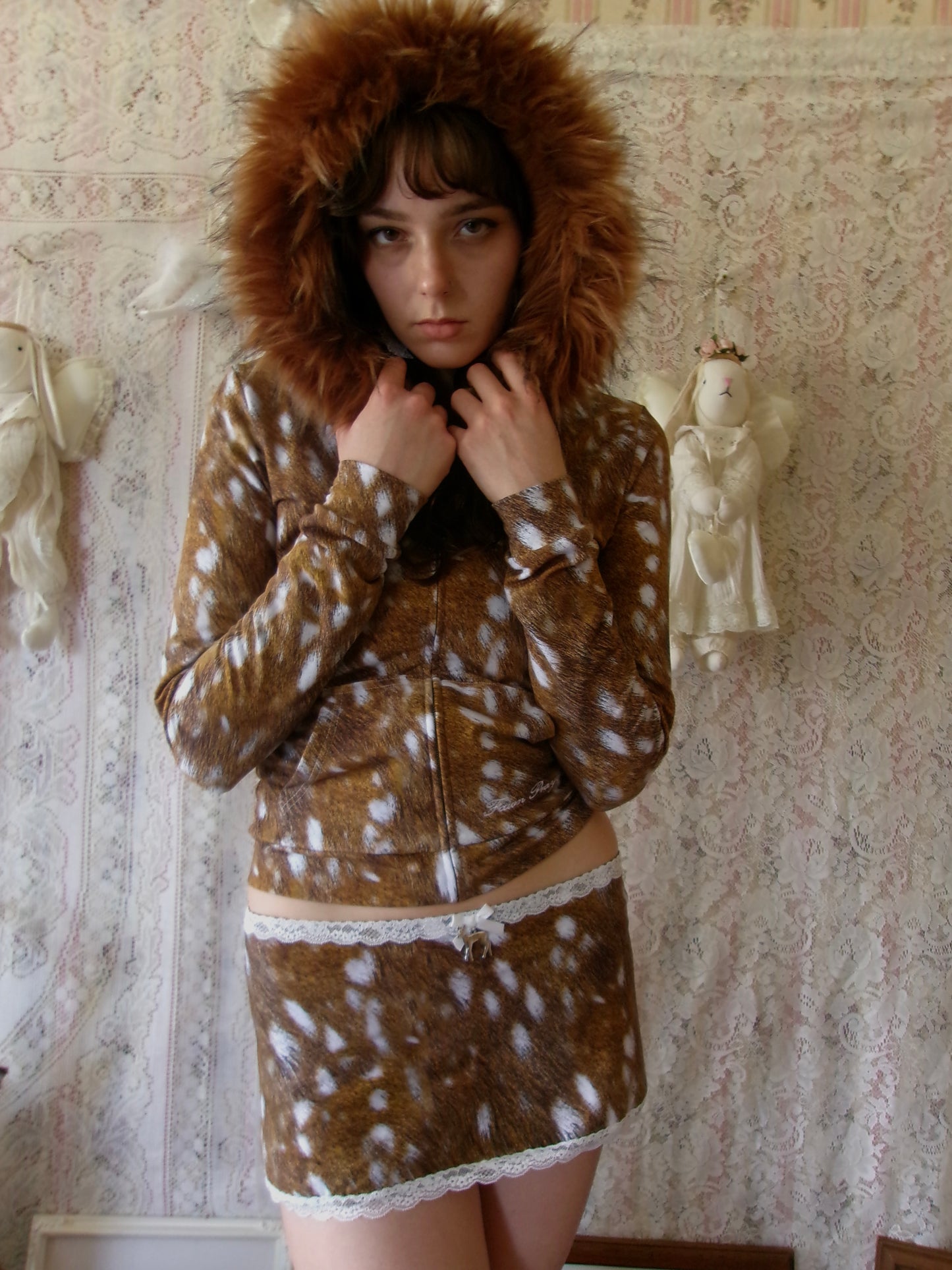 PREORDER Fawn Prayer Fur Trim Jacket