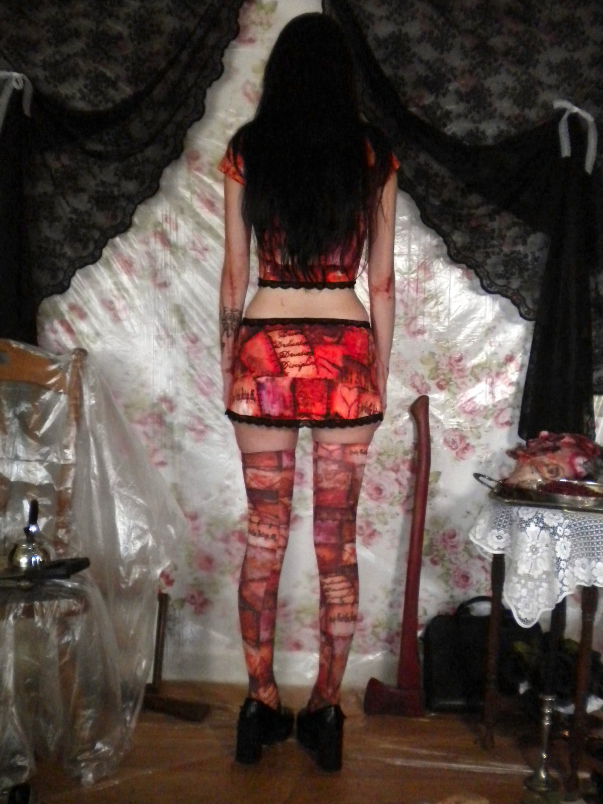All Flesh Rots Thigh High Socks