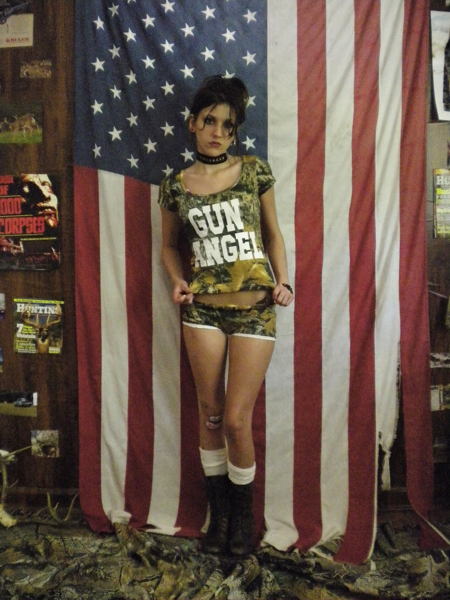 PREORDER Camo Gun Angel Mini Shorts
