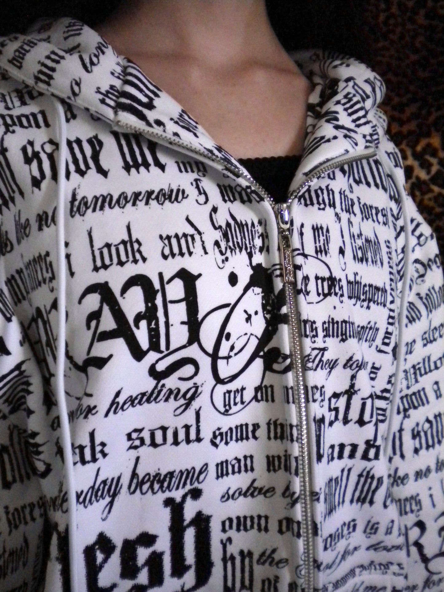 Pray Flesh Tears White Hoodie