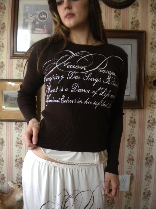1/1 Fawn Prayer Brown Sweater