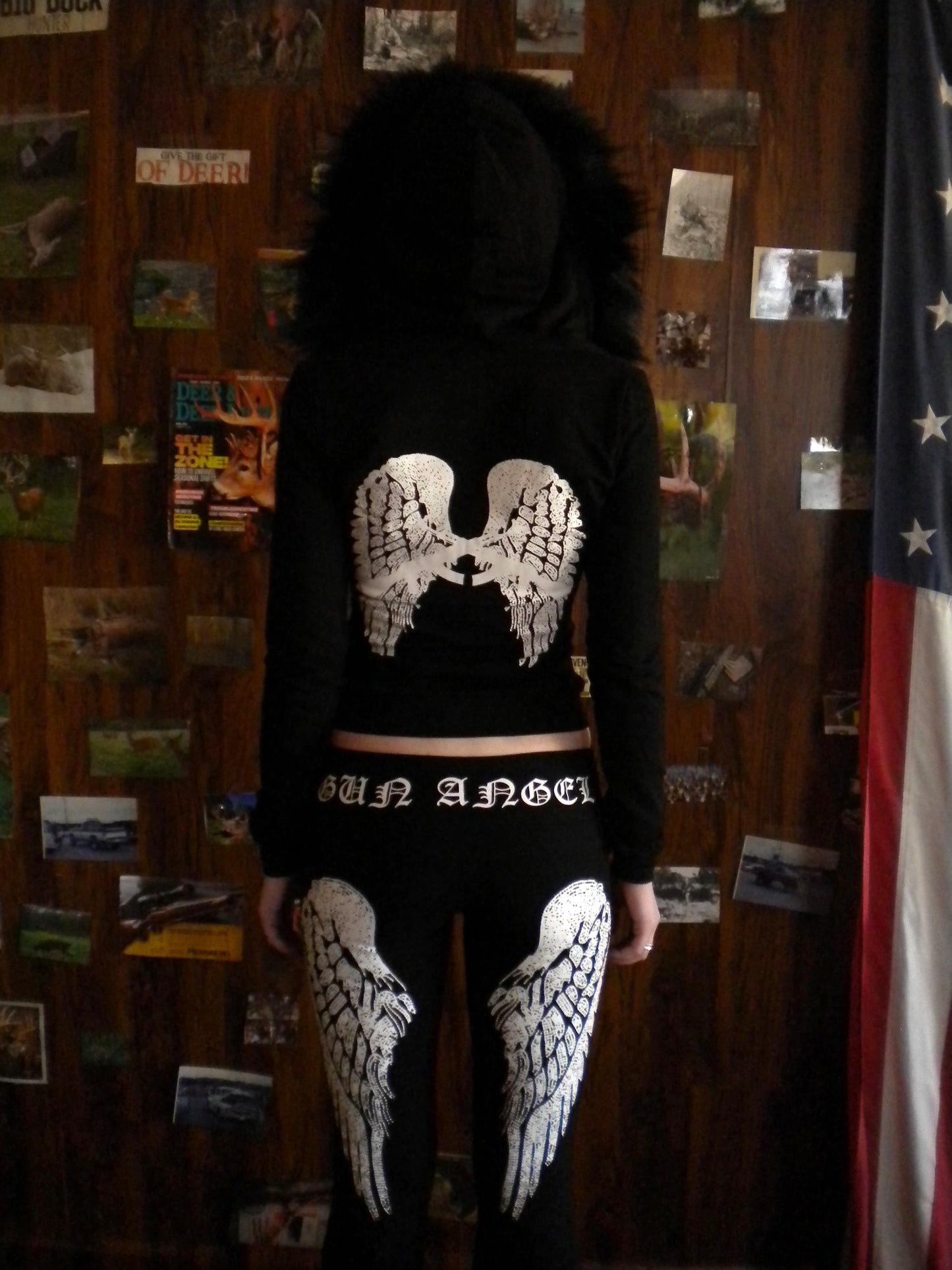 Gun Angel Black Fur Trim Jacket