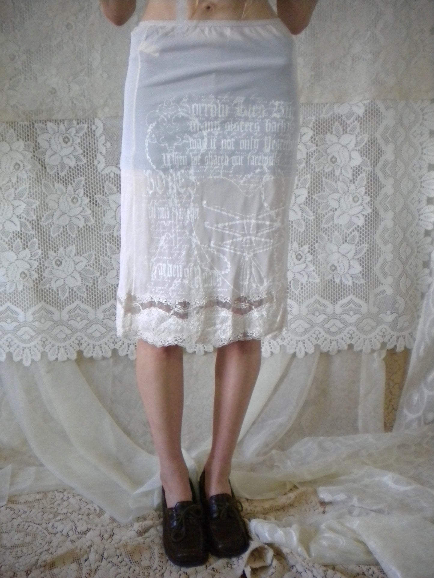 Boneyard Ashes Light Pink Midi Slip Skirt