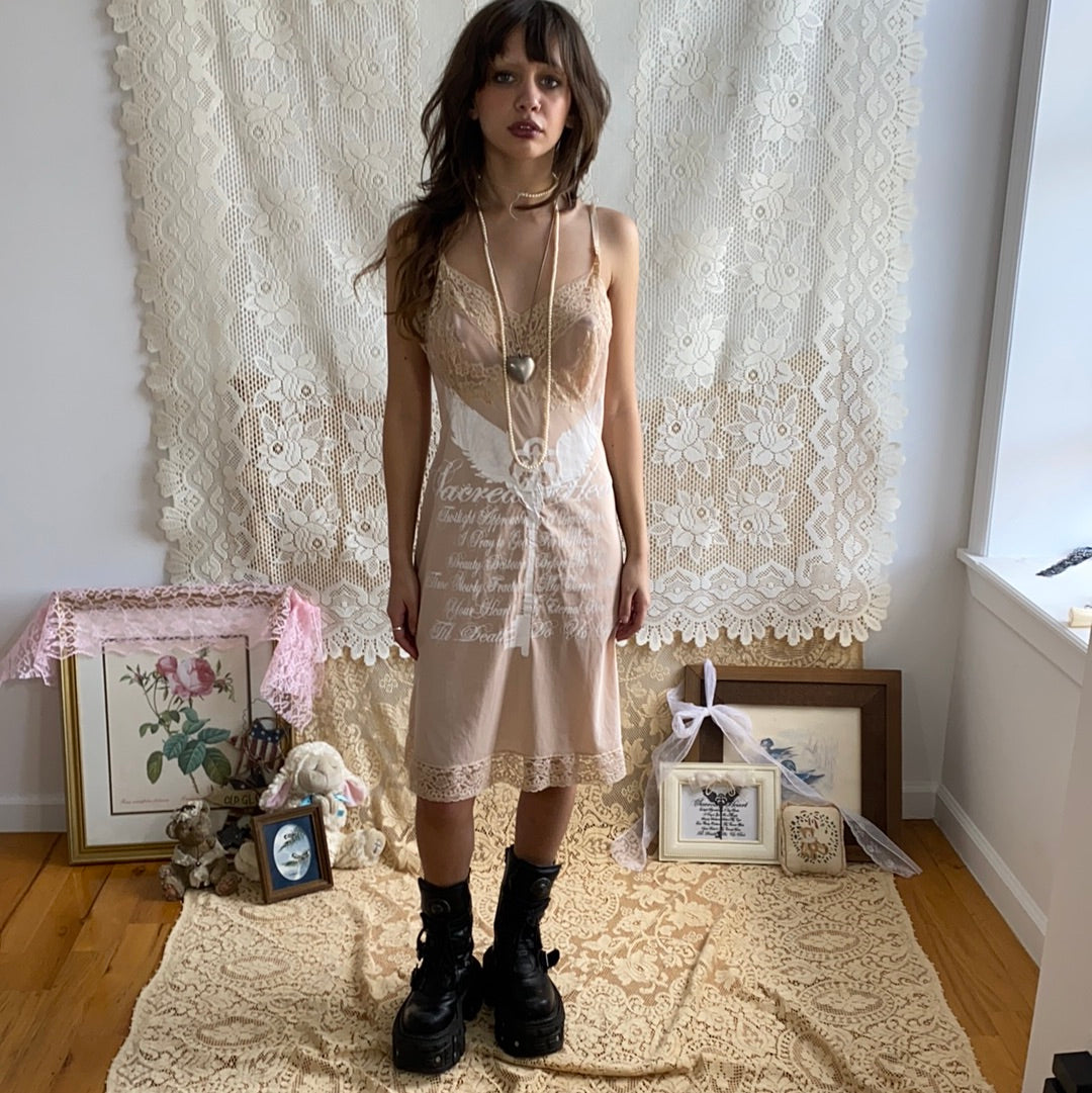 Sacred Heart Nude Slip Dress