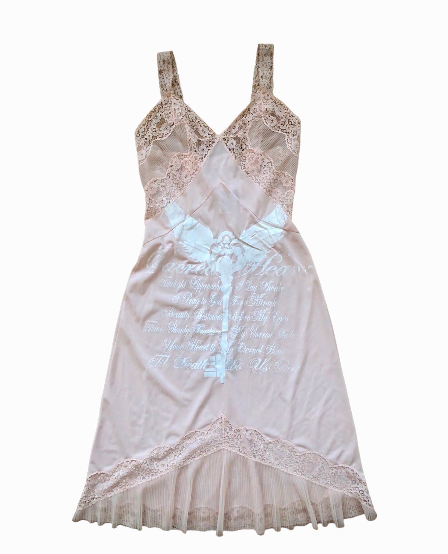 Sacred Heart Pink Lace Slip Dress