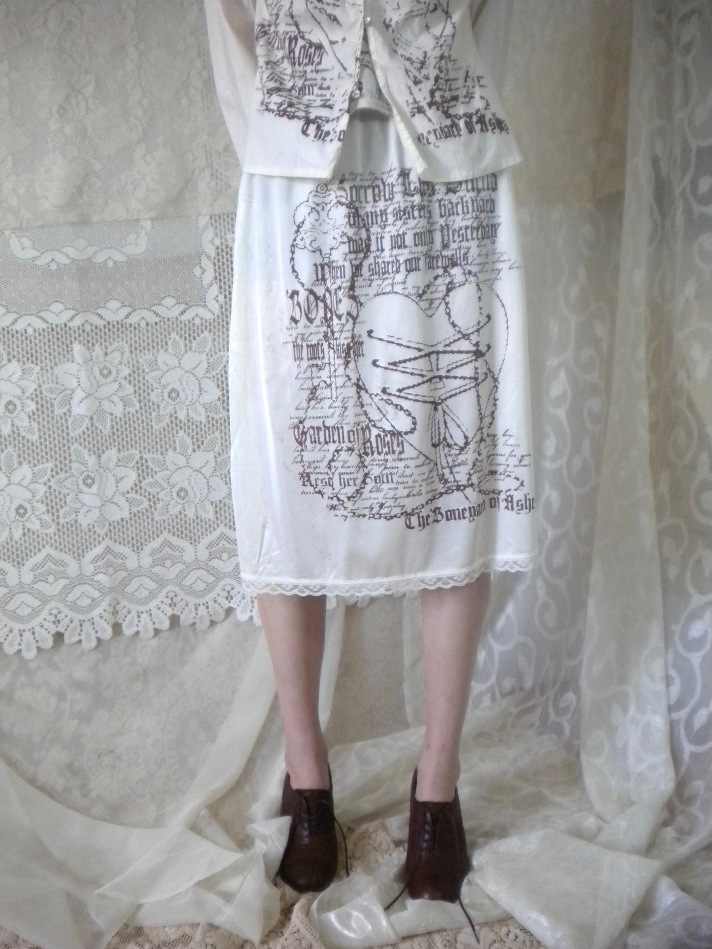 Boneyard Ashes Ivory Midi Slip
