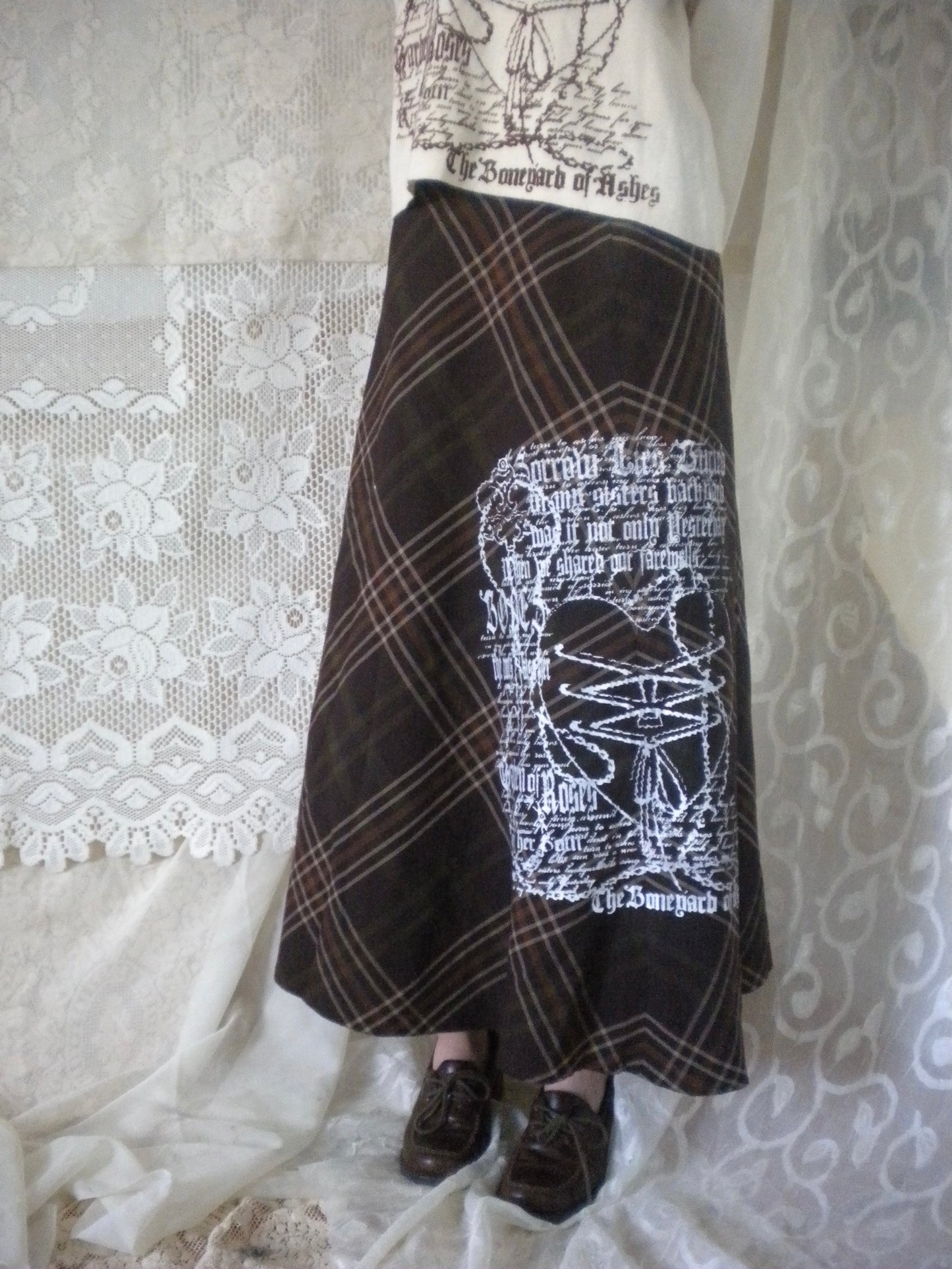 Boneyard Ashes Plaid Maxi Skirt