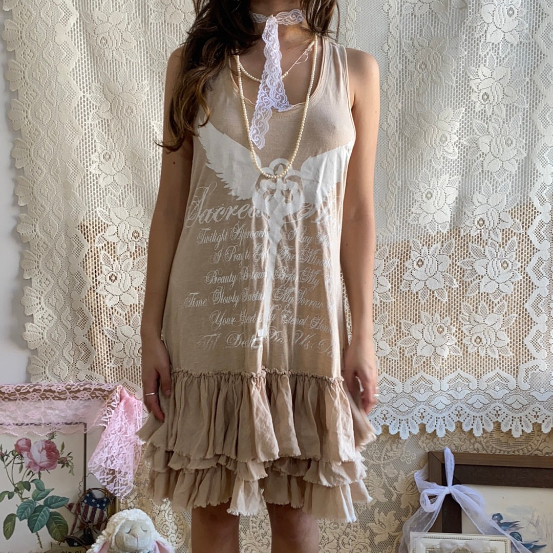 Sacred Heart Mauve Tiered Dress