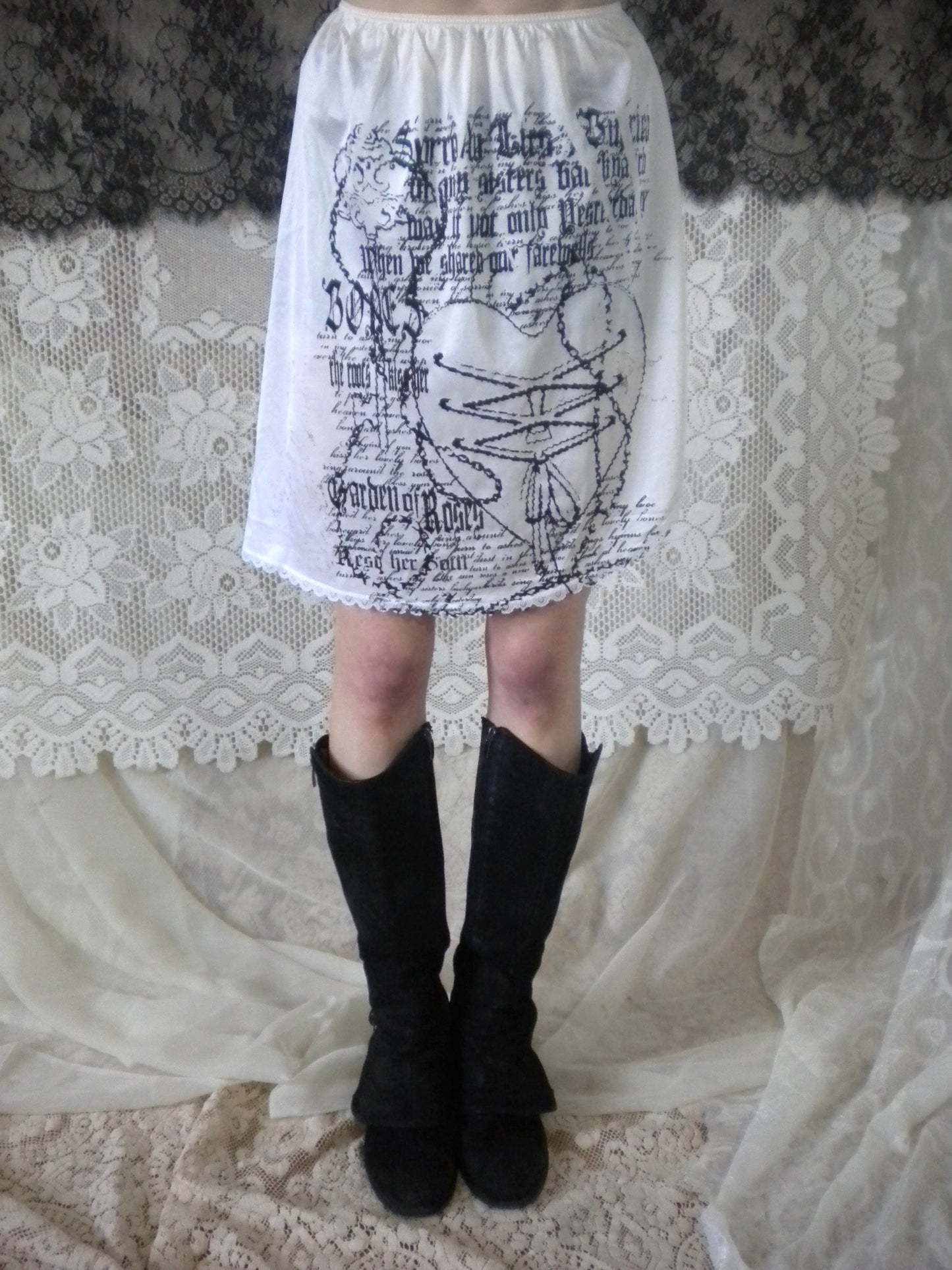 Boneyard Ashes White Slip Skirt