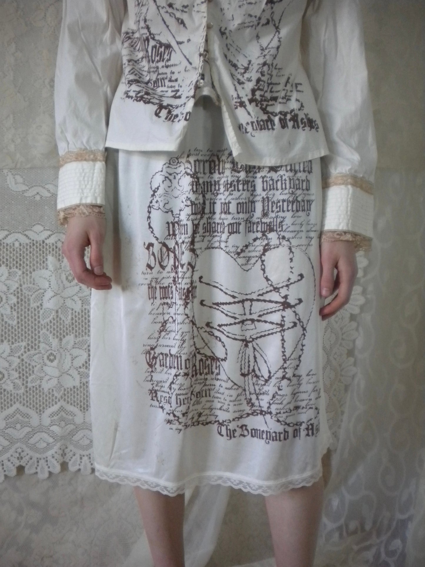 Boneyard Ashes Ivory Midi Slip