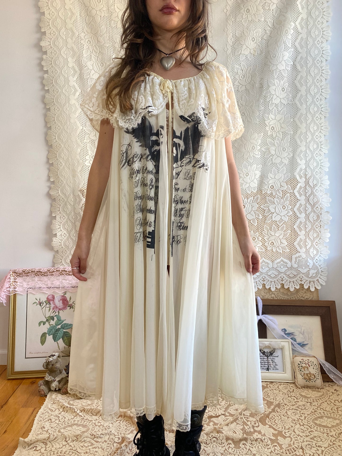 Sacred Heart Slip Peignoir