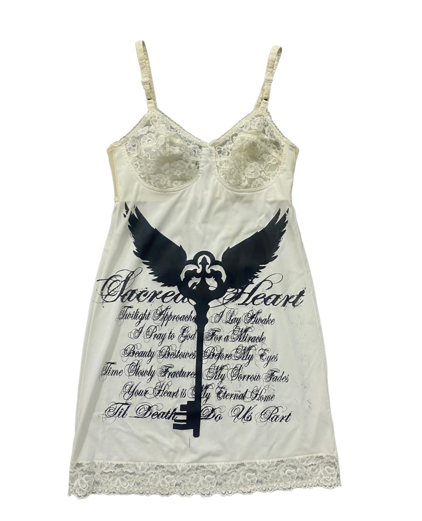 Sacred Heart Vintage Ivory Slip Dress