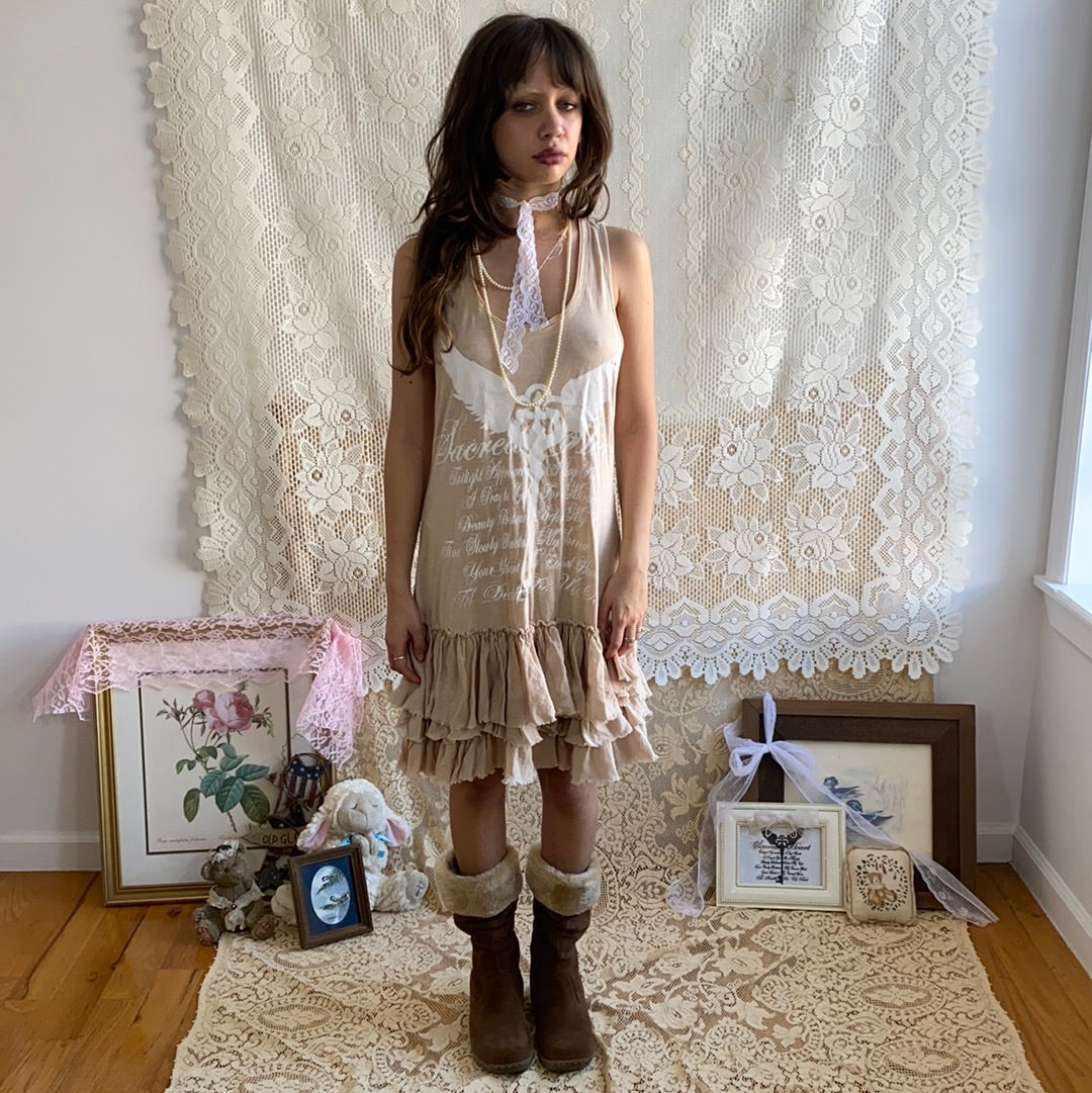 Sacred Heart Mauve Tiered Dress