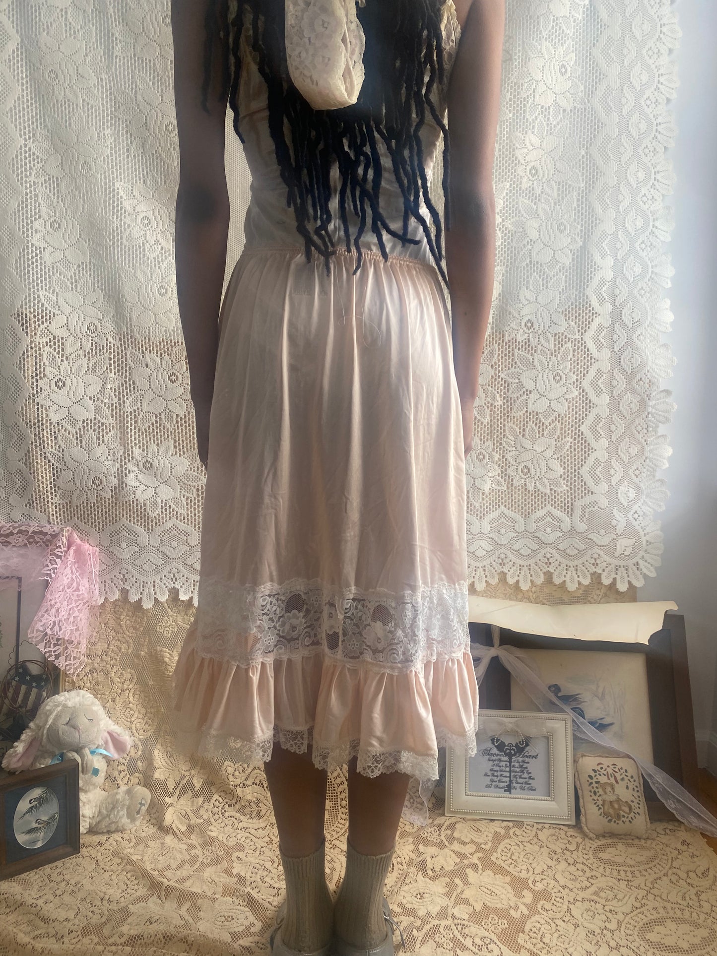 Sacred Heart Pink Ruffle Skirt