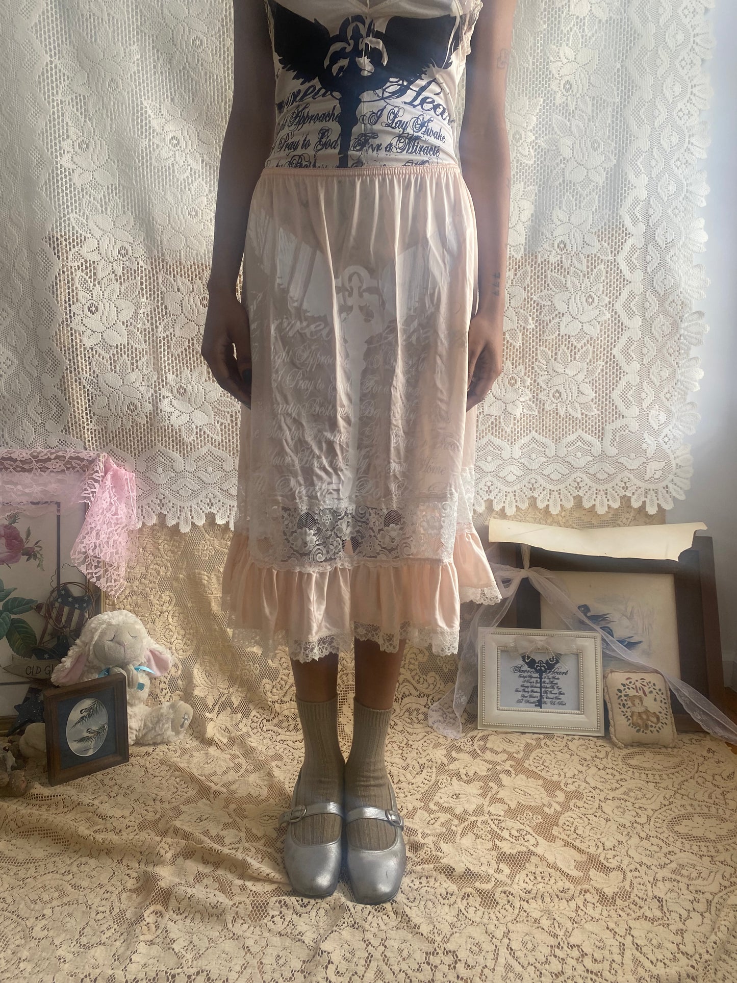 Sacred Heart Pink Ruffle Skirt